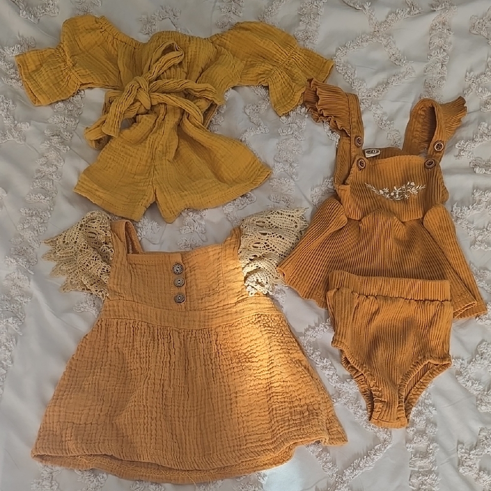 Girls Dress & Romper Set